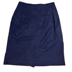 Brass Plum Nordstrom Vintage Career Skirt Pencil Straight Navy Blue Lined Size 7